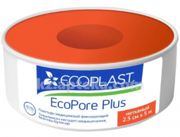 Купить ECOPLAST ПЛАСТЫРЬ ECOPORE PLUS МЕД ФИКС НЕТКАН 2,5СМХ5М N1 цена