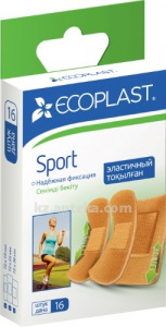 Купить ECOPLAST НАБОР ПЛАСТЫРЕЙ SPORT МЕД ТКАН 72Х19ММ 72Х25ММ 72Х38ММ N16 цена