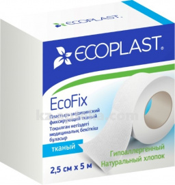 Купить ECOPLAST ПЛАСТЫРЬ ECOFIX МЕД ФИКС ТКАН 2,5СМХ5М N1 цена