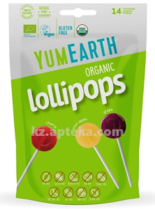 Купить YUMEARTH ОРГАНИЧЕСКИЕ ФРУКТОВЫЕ ЛЕДЕНЦЫ НА ПАЛОЧКЕ С КИСЛИНКОЙ N14 цена