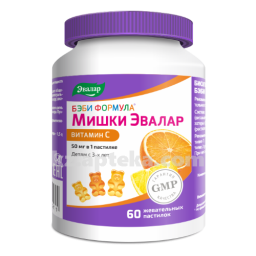 Купить БЭБИ ФОРМУЛА МИШКИ ВИТАМИН С 2,5 N60 ПАСТИЛКИ ЖЕВАТ цена