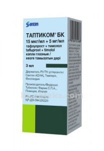 Купить ТАПТИКОМ БК 15,0МКГ/МЛ+0,005/МЛ 3МЛ КАПЛИ ГЛАЗНЫЕ цена