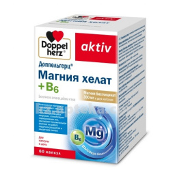 Купить ДОППЕЛЬГЕРЦ МАГНИЯ ХЕЛАТ+В6 N60 КАПС цена