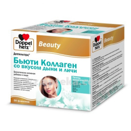 Купить ДОППЕЛЬГЕРЦ БЬЮТИ КОЛЛАГЕН СО ВКУСОМ ДЫНИ И ЛИЧИ 25МЛ N30 ФЛ цена