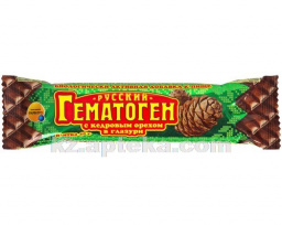 Купить ГЕМАТОГЕН РУССКИЙ С КЕДРОВЫМ ОРЕХОМ 40,0 цена