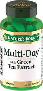 Купить МУЛЬТИДЕЙ С ЭКСТР ЛИСТЬЕВ ЗЕЛЕНОГО ЧАЯ N50 ТАБЛ NATURES BOUNTY цена
