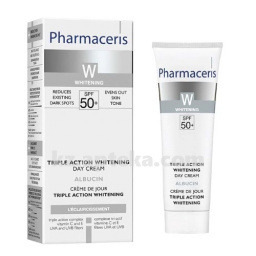 Купить PHARMACERIS W ОСВЕТЛЯЮЩИЙ ДНЕВНОЙ КРЕМ Д/ЛИЦА ТРОЙНОГО ДЕЙСТВИЯ SPF50+ ALBUCIN 30МЛ цена