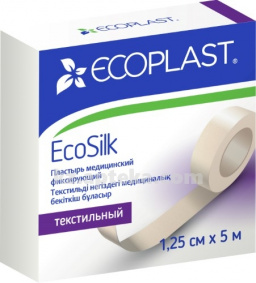 Купить ECOPLAST ПЛАСТЫРЬ ECOSILK МЕД ФИКС ТЕКСТИЛЬ 1,25СМХ5М N1 цена