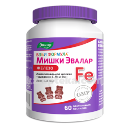 Купить БЭБИ ФОРМУЛА МИШКИ ЖЕЛЕЗО N60 ПАСТ ЖЕВАТ цена