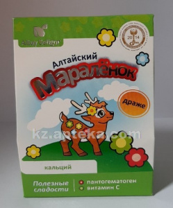 Купить АЛТАЙСКИЙ МАРАЛЕНОК ПАНТОГЕМАТ ВИТАМИН С КАЛЬЦИЙ 70,0 ДРАЖЕ цена